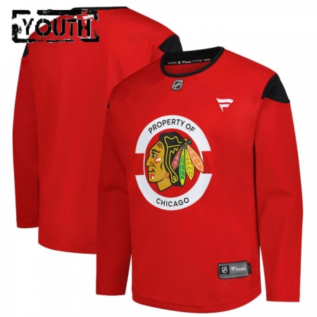 Børn NHL Chicago Blackhawks Trøje Tilpasset 2024-25 Fanatics Team Practice Rød